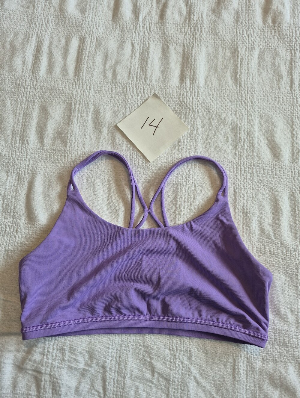 Ivivva girls size 14 purple bra, not reversible, no padding EUC